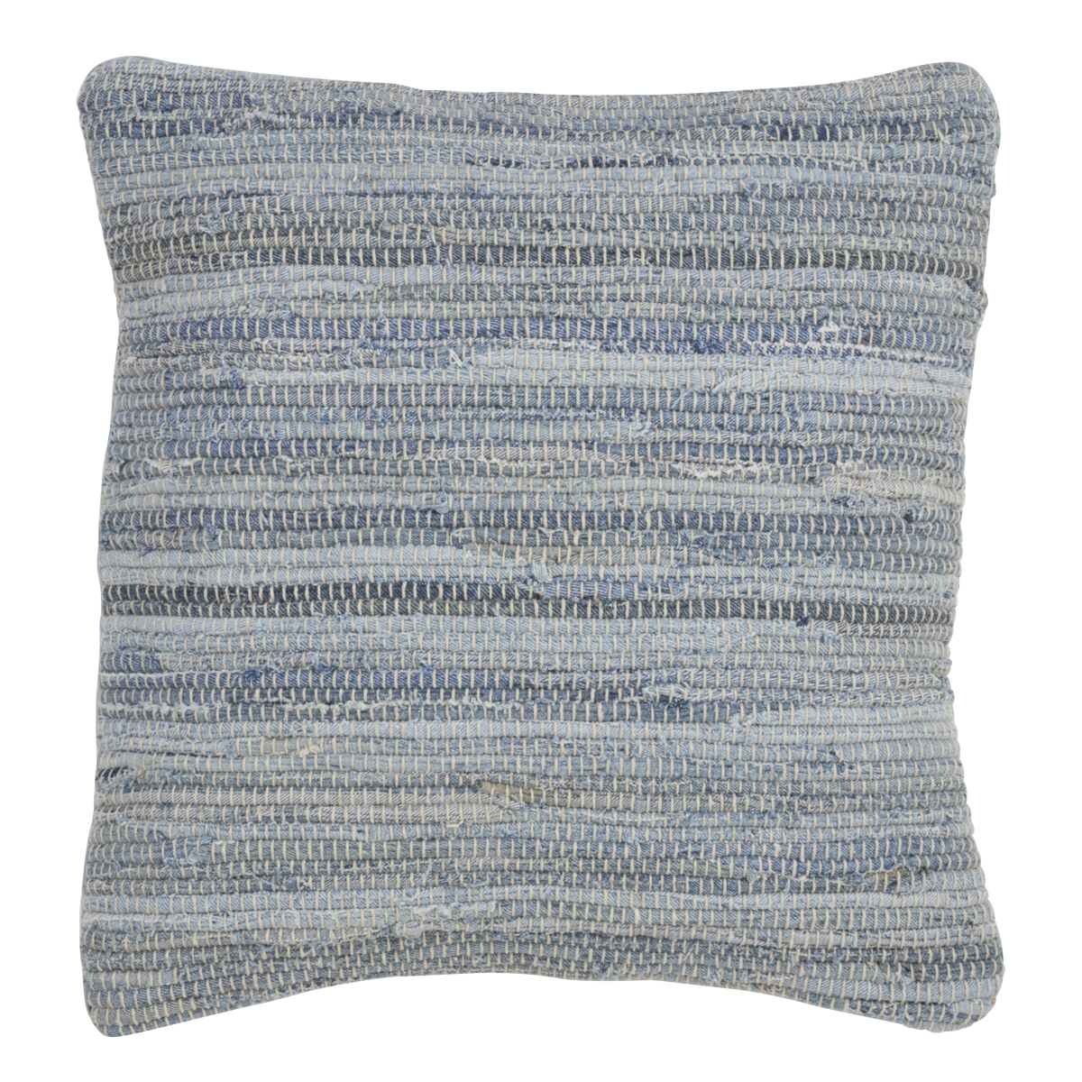 Picture of SARO 919.DN20S 20 in. Square Down Filled Cotton Throw Pillow with Chindi Design - Denim