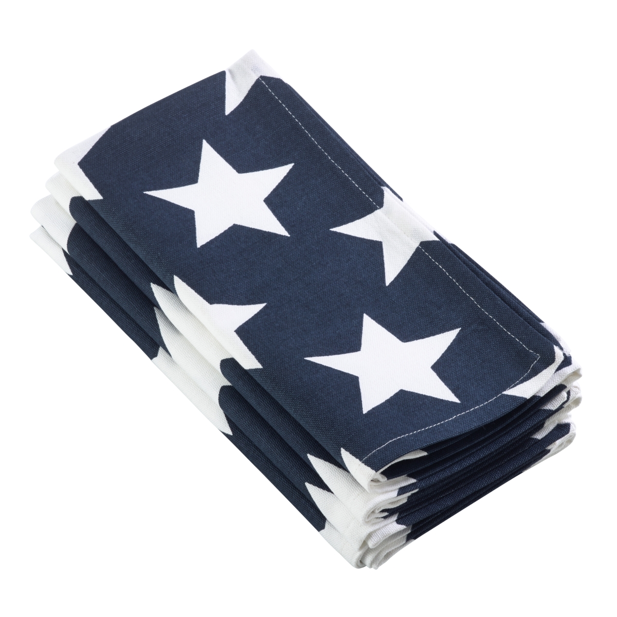 Picture of SARO 0704.NB20S 20 in. Square Star Spangled American Flag Design Dinner Napkins  Navy Blue - Set of 4