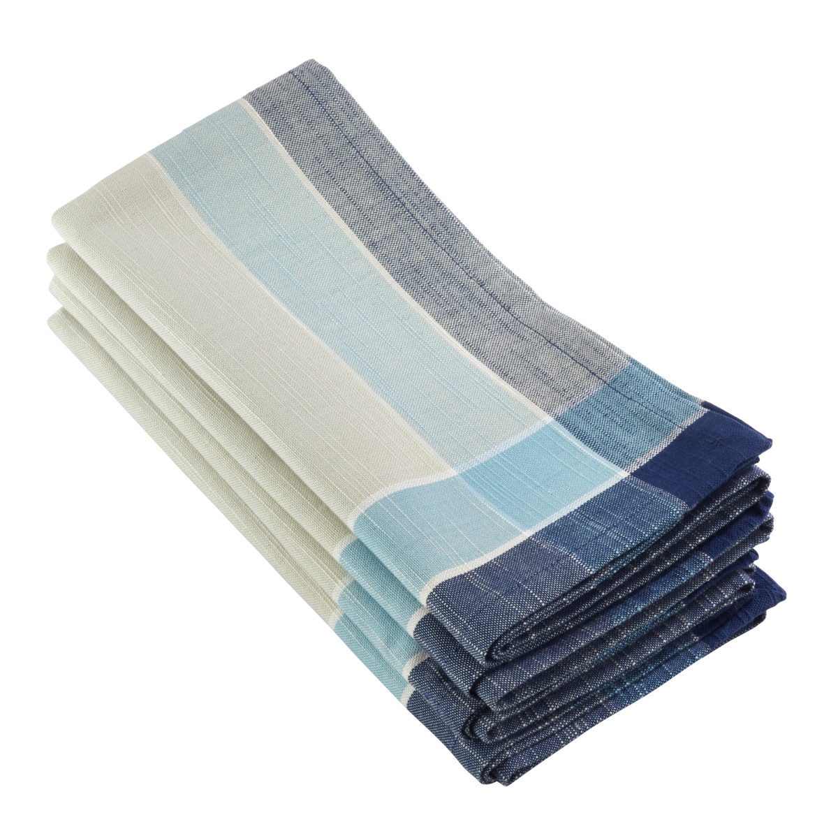 SARO 012.AB20S 20 in. Palmaria Collection Plaid Design Dinner Napkin  Azure Blue - Set of 4