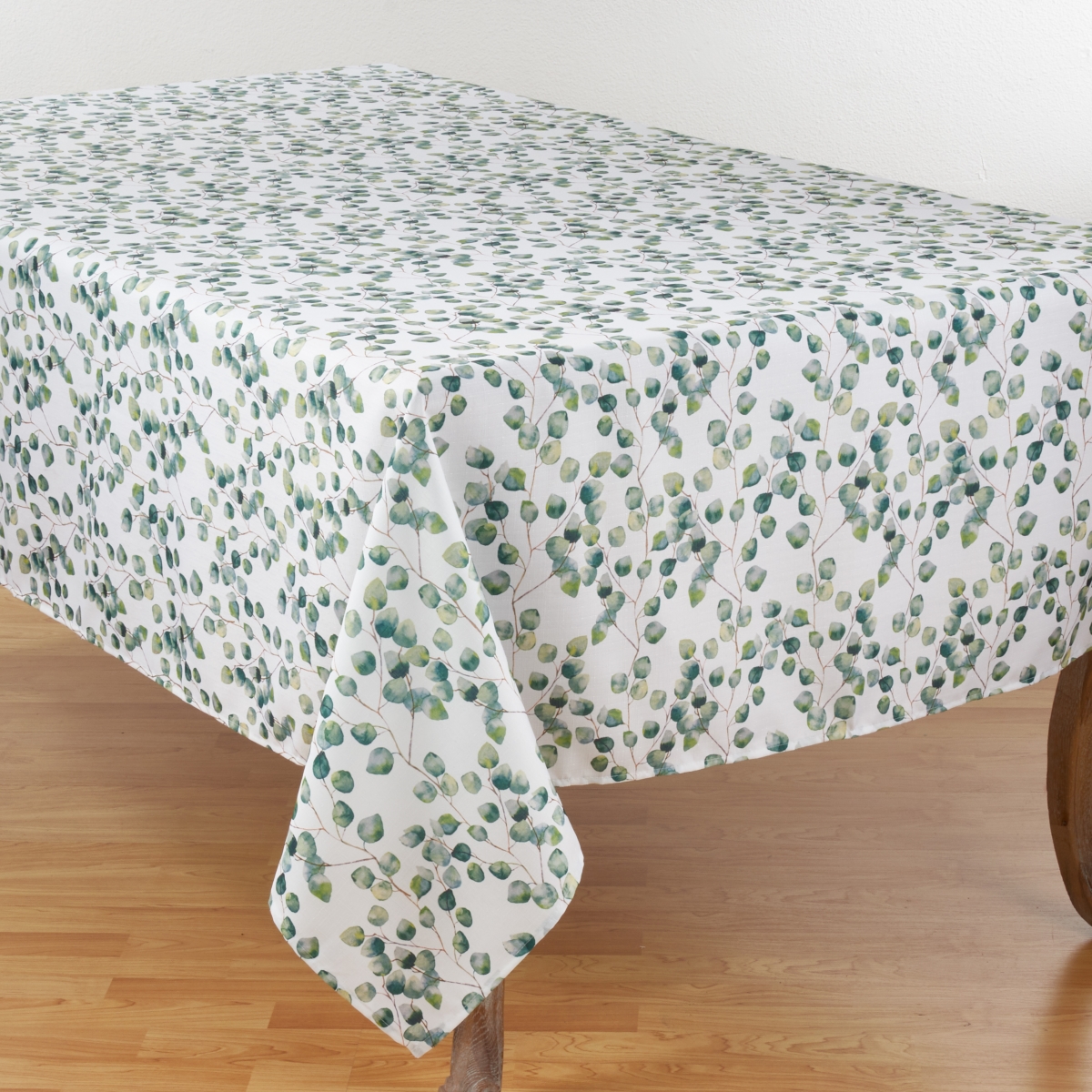 Picture of SARO 6144.EU70160B 70 x 160 in. Rectangular Eucalyptus Design Tablecloth - Eucalipto
