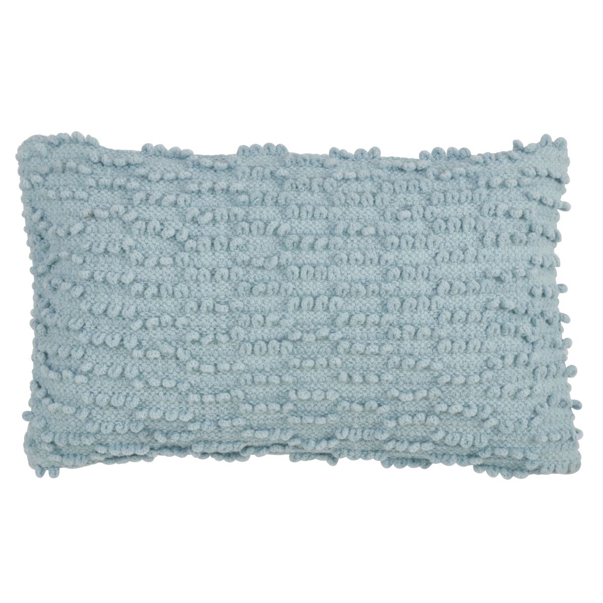 SARO  12 x 20 in. Rectangular Nubby Design Down Filled Throw Pillow - Aqua