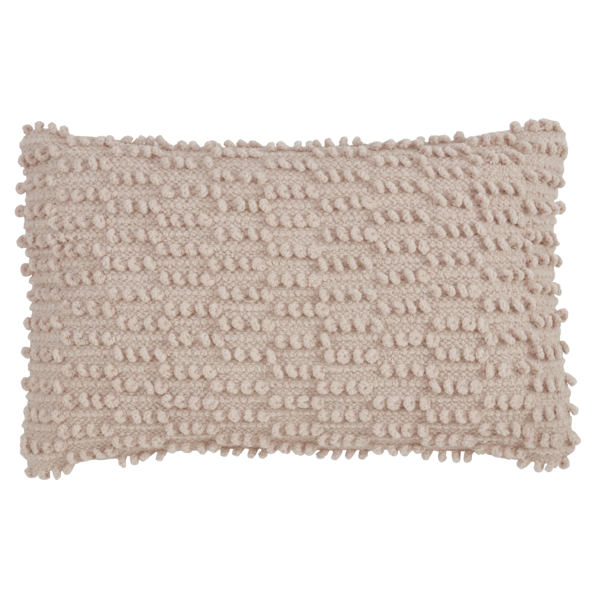 SARO 5810.RS1220B 12 x 20 in. Rectangular Nubby Design Down Filled Throw Pillow - Rose