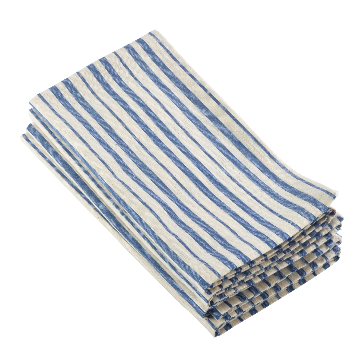 Picture of SARO 0807.FB20S 20 in. Country Classic Striped Napkin  French Blue - Set of 4