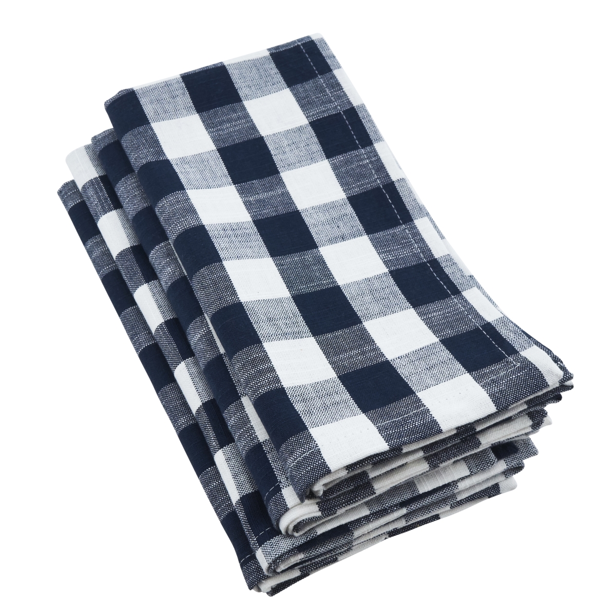 Picture of SARO 590.NB20S 20 in. Square Table Napkins with Gingham Design - Blue  Set of 4