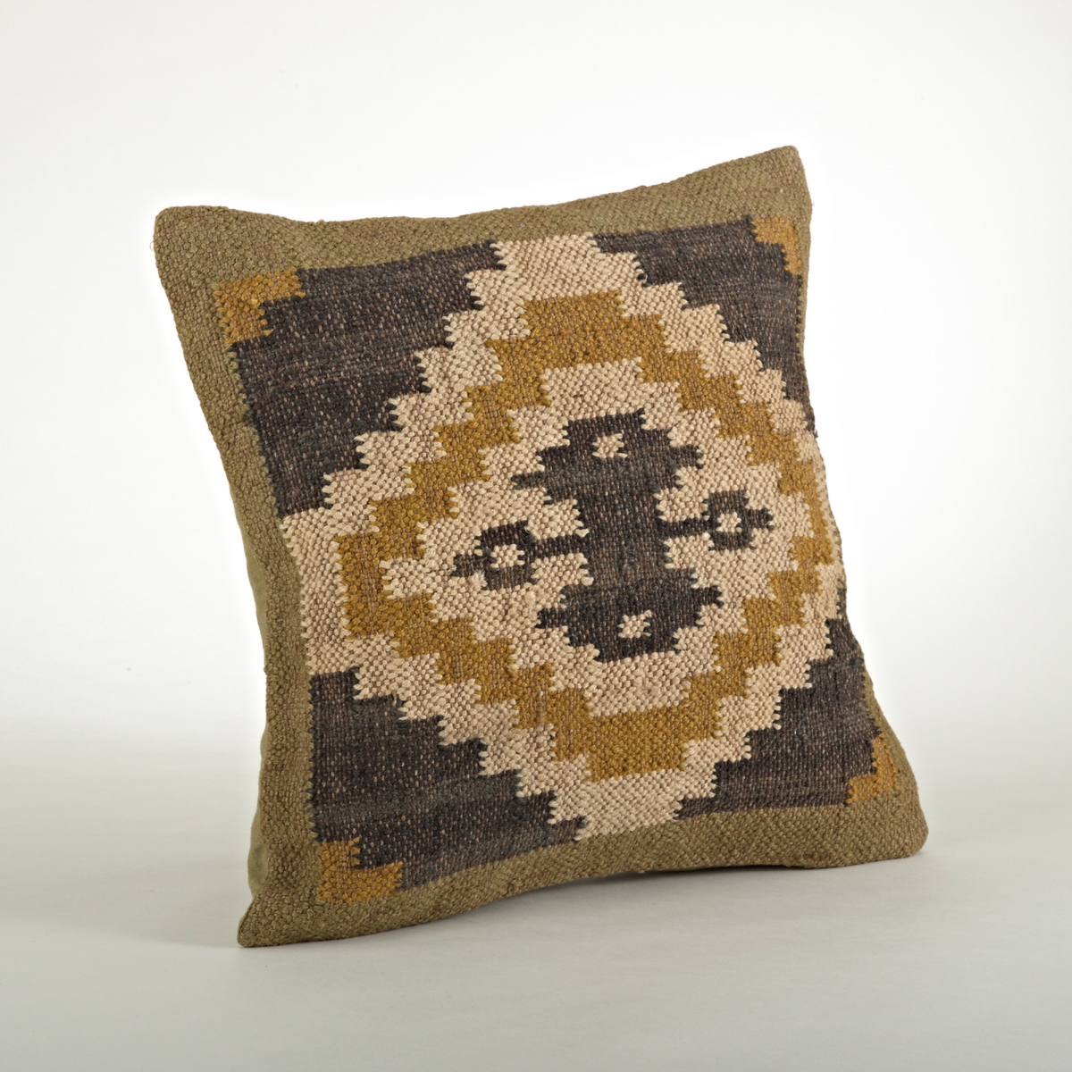 Kilim Design Down Filled Pillow - 20" | Multicolor | Square | 1 Pc.