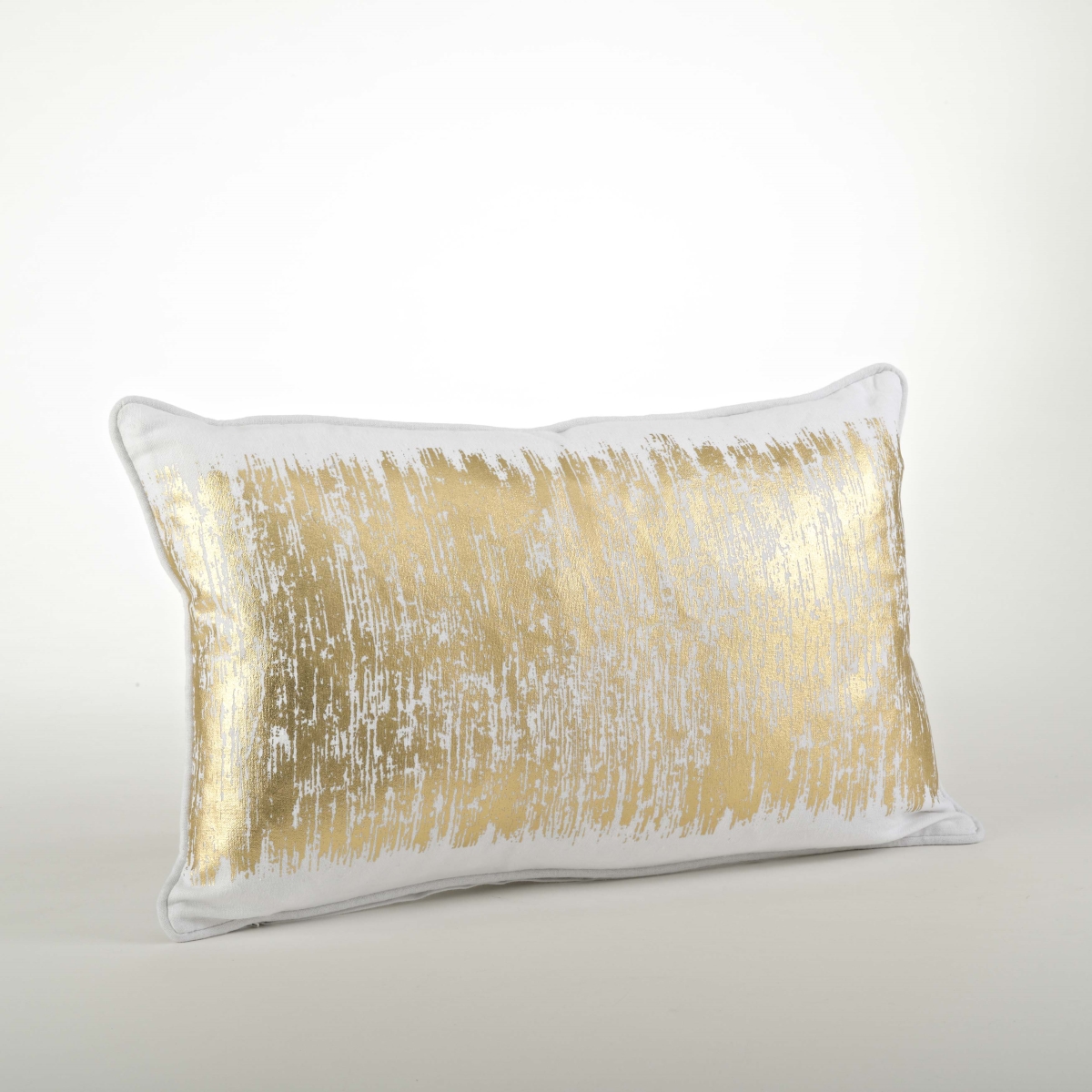 SARO 700.GL1220B 12 x 20 in. Rectangular Metallic Banded Design Pillow - Gold