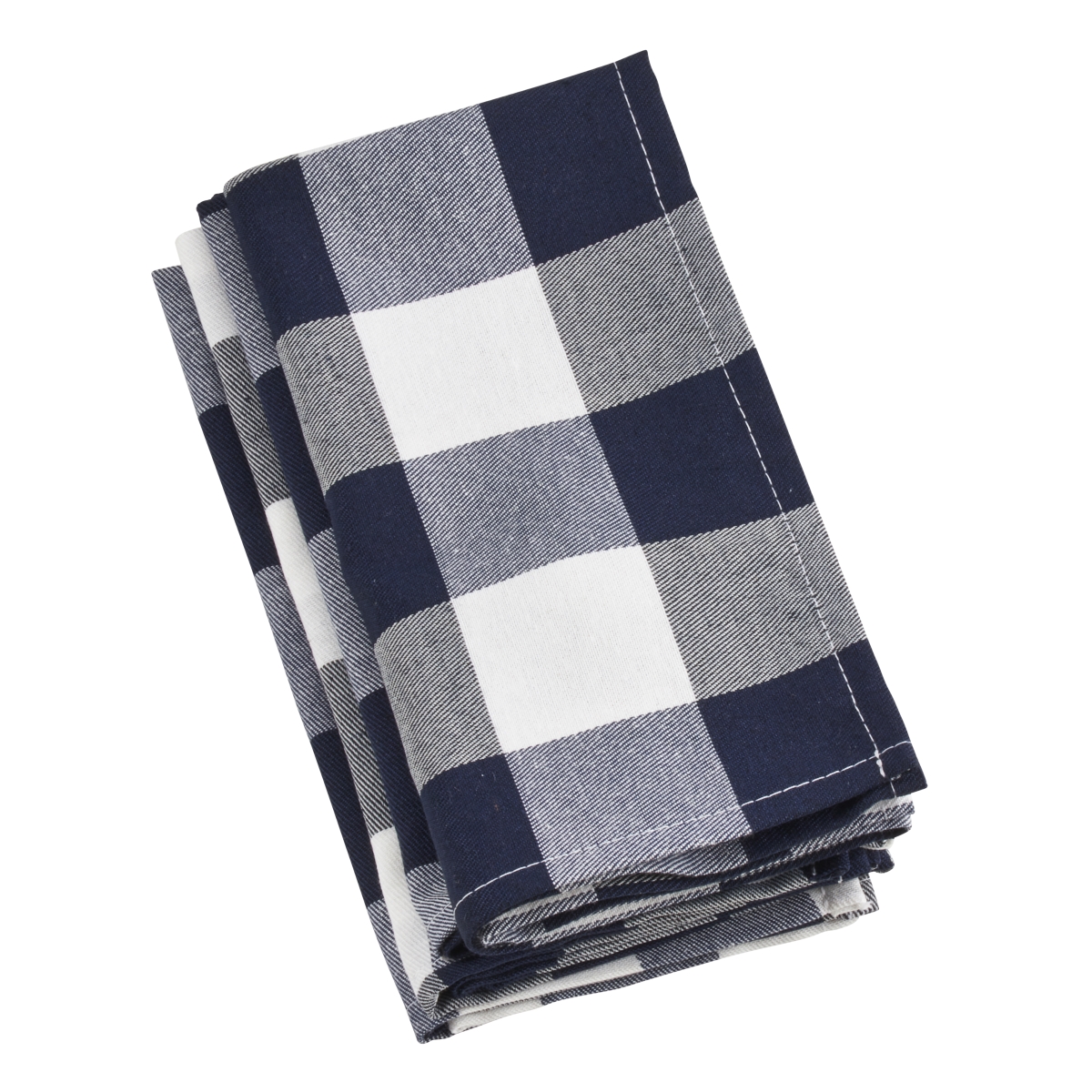 Picture of SARO 5026.NB20S 20 in. Square Buffalo Plaid Check Pattern Design Cotton Napkins - Blue  Set of 4