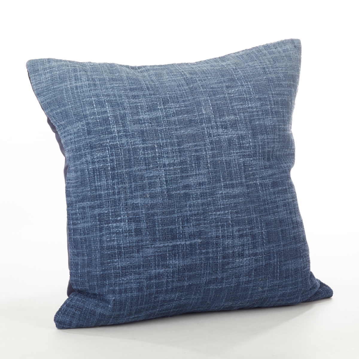 SARO  20 in. Ombre Design Down Filled Cotton Throw Pillow  Navy Blue