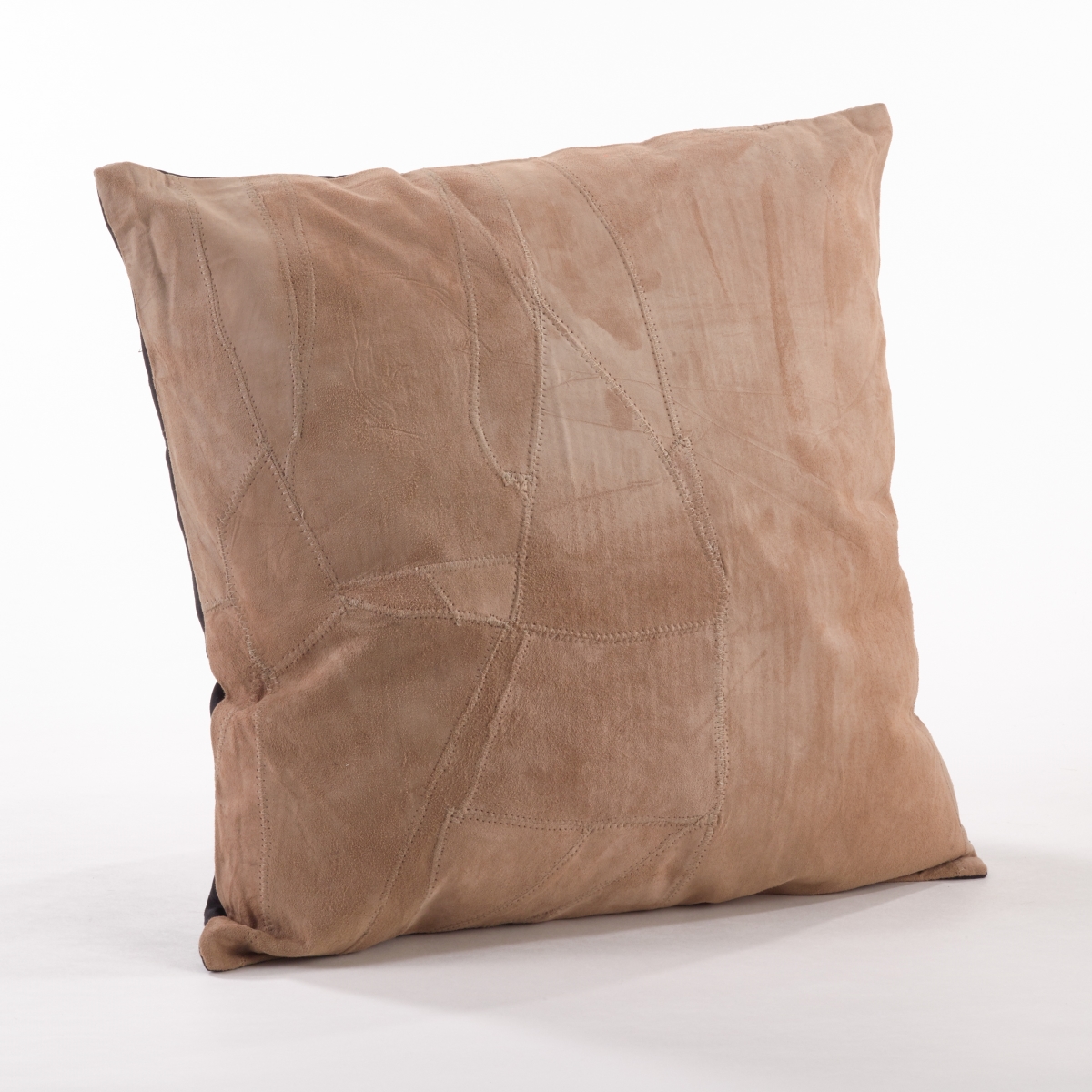 SARO  Corium Classic Leather Throw Pillow - Camel - 16 in. - Poly Filled - Stylish Design