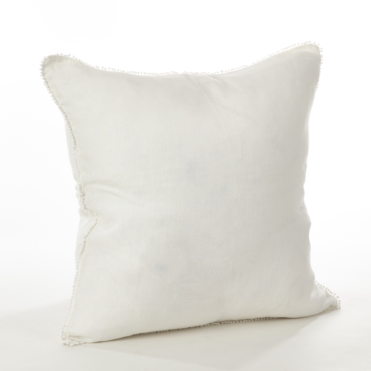 Pompom Design Down Filled Pillow - 20" | Ivory | Square | 1 Pc.