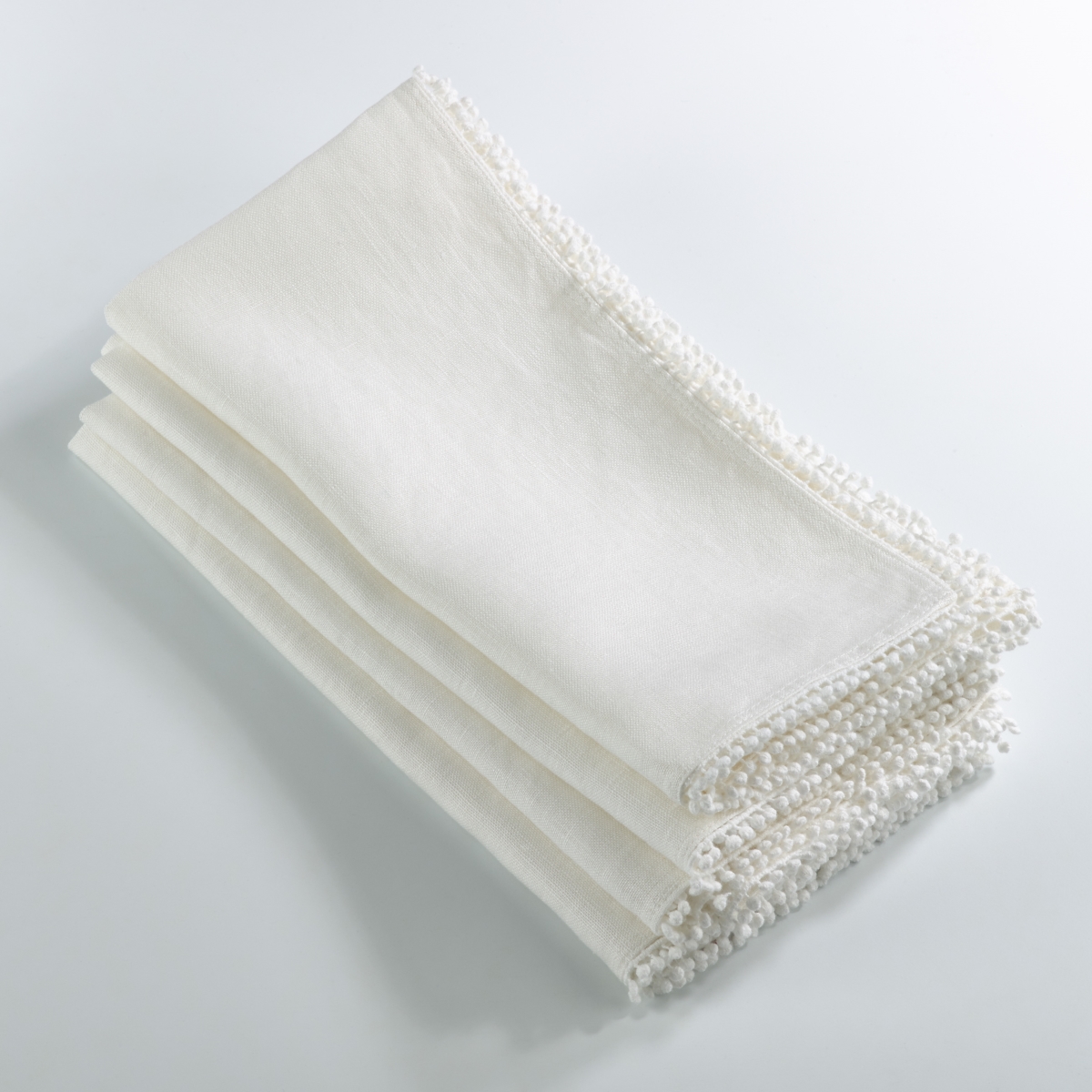 Picture of SARO 15062.I1672B 16 x 72 in. Rectangle Pompom Design Table Runner  Ivory
