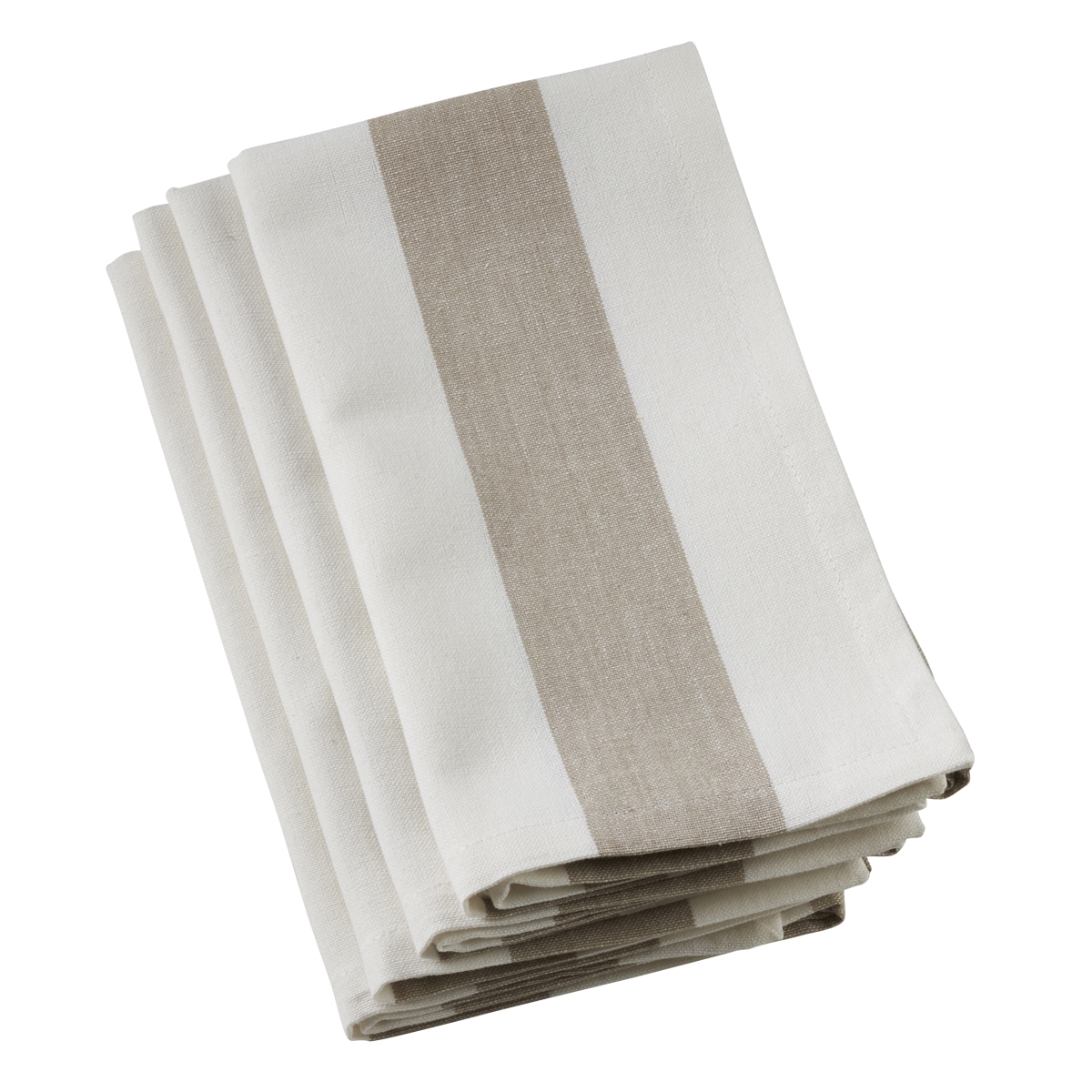 Picture of SARO 8024.T20S 20 in. Square Cotton Napkins with Striped Design  Taupe - Set of 4