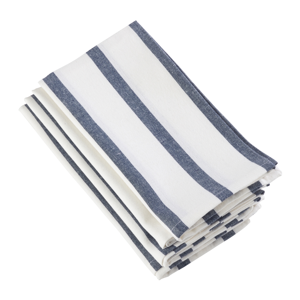 Picture of SARO 1834.NB20S 20 in. Square Striped Printed Design Cotton Napkin  Navy Blue - Set of 4