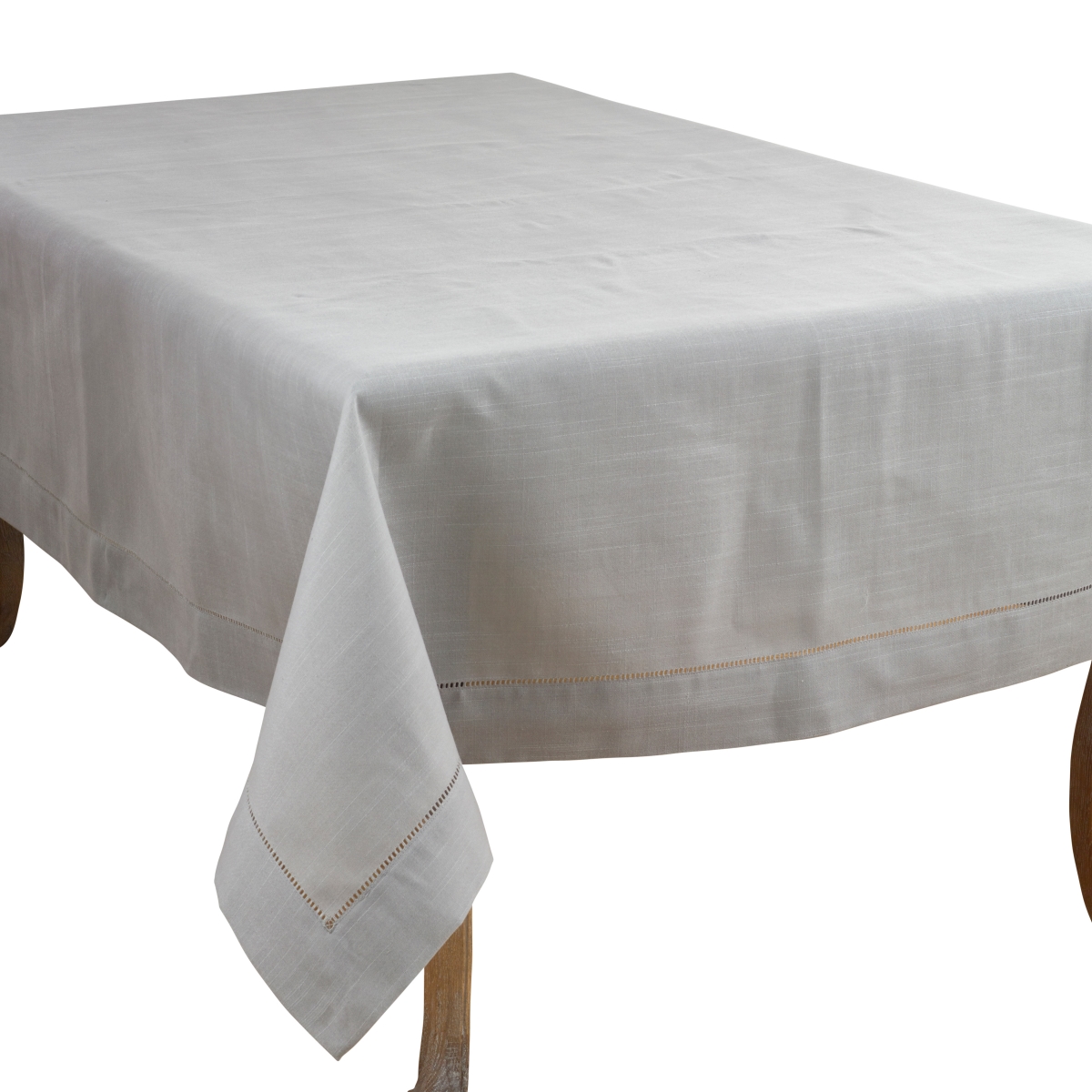 Picture of SARO 6302.GY70160B 70 x 160 in. Rectangle Classic Hemstitch Border Tablecloth  Grey