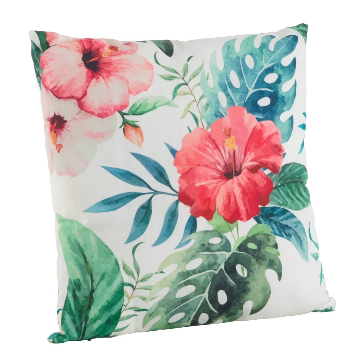 Picture of SARO 1457.M18S 18 in. Square Printed Leaf Pillow - Poly Filled  Multi Color