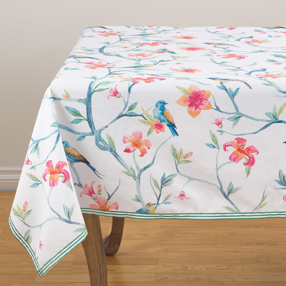 SARO  18 in. Square Printed Parrot Pillow with Poly Filled  Multi Color