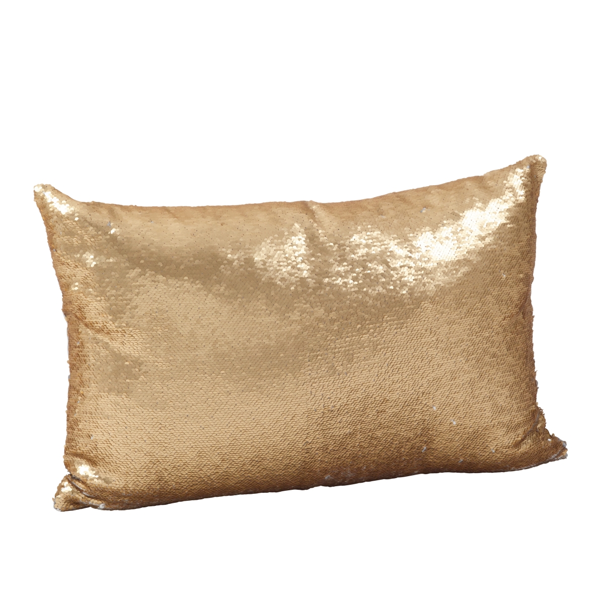 Saro 618.CH1624B Reversible Sequin Mermaid Poly Filled Throw Pillow - Champagne - 16 in. x 24 in.