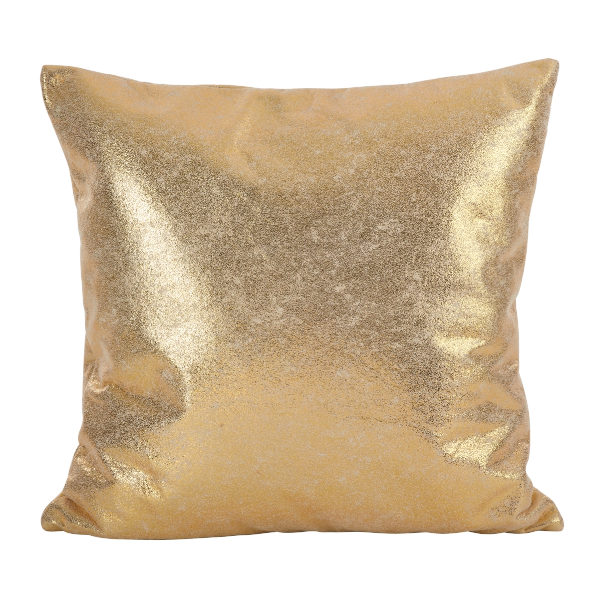 SARO  20 in. Square Shimmering Metallic Design Down Filled Throw Pillow  Gold