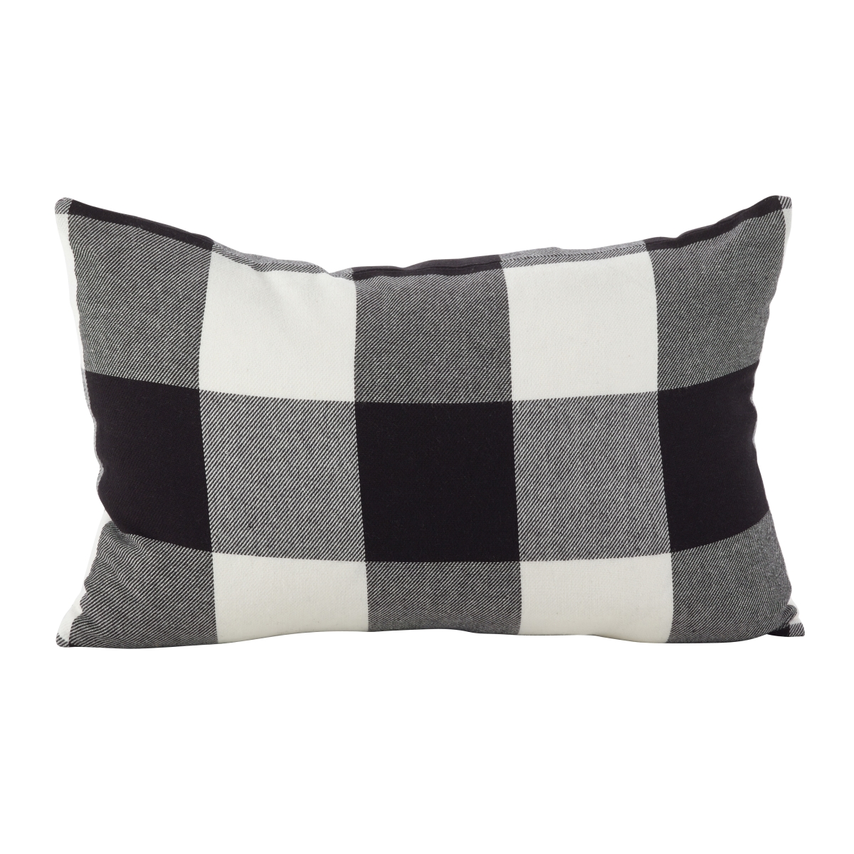 Picture of SARO 9025P.BK1320B 13 x 20 in. Rectangle Buffalo Check Plaid Design Cotton Down Filled Throw Pillow  Black
