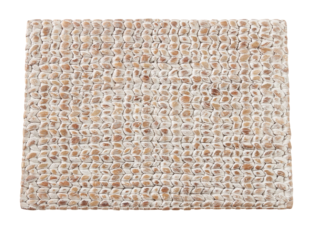 Picture of SARO 1053.W1419B Water Hyacinth Woven Table Placemats  White - Set of 4