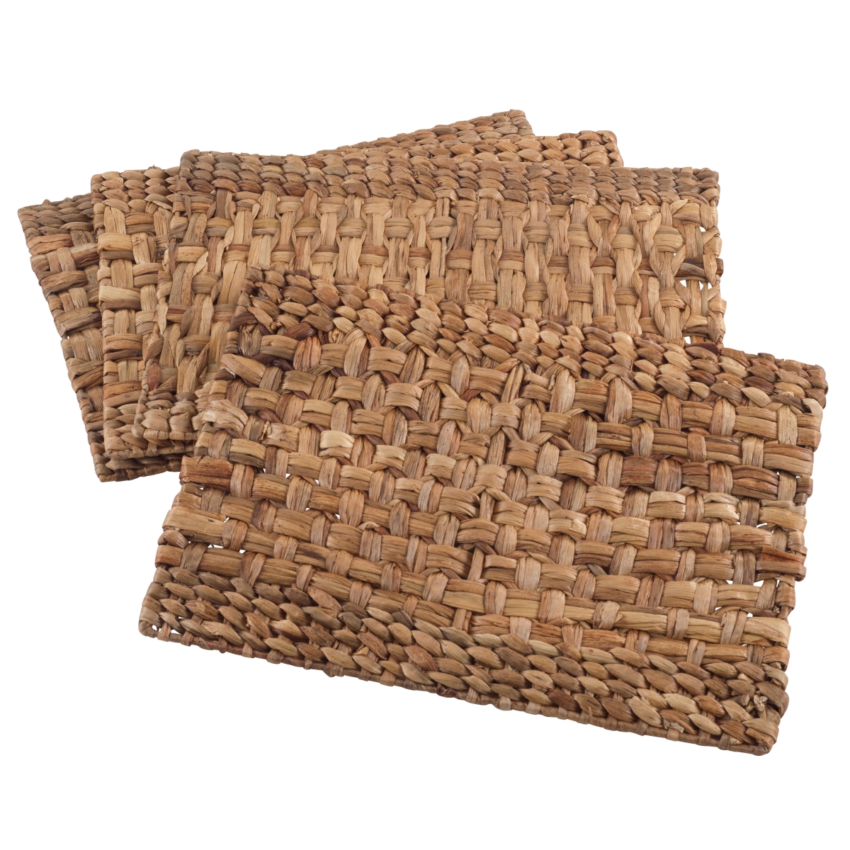 Picture of SARO 1732.N1319B 13 x 19 in. Rectangle Woven Design Water Hyacinth Placemats  Natural - Set of 4