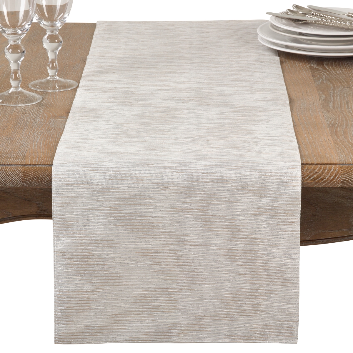 Picture of SARO 1410.S1420B 14 x 20 in. Rectangle Metallic Woven Placemat  Silver - Set of 4