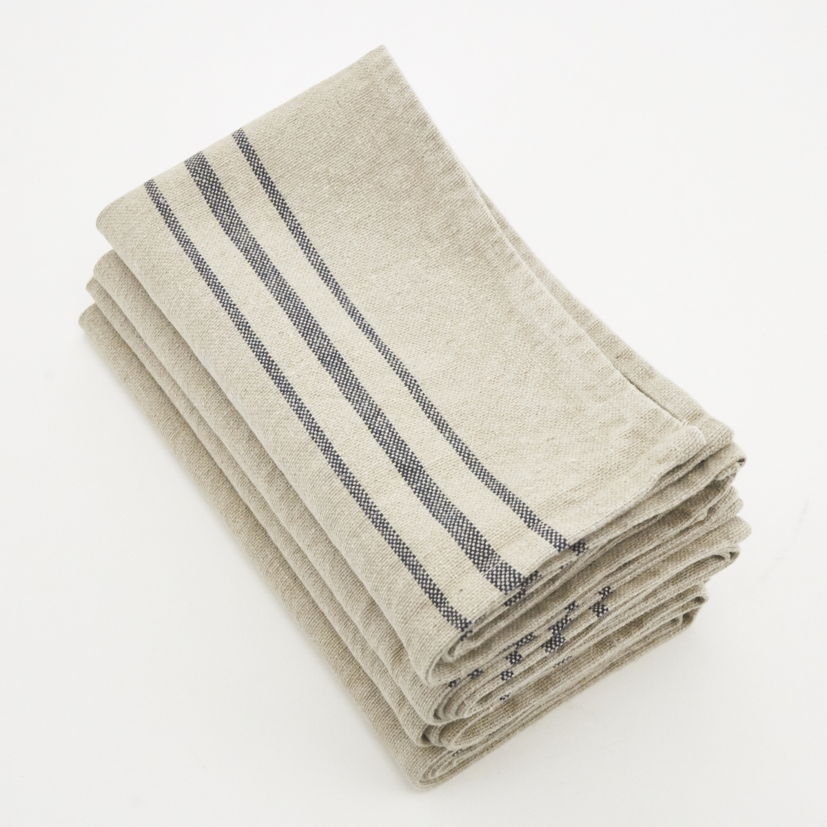 Picture of SARO 1117.N20S 20 in. Square Sidelined Linen Napkin - Natural  Set of 4