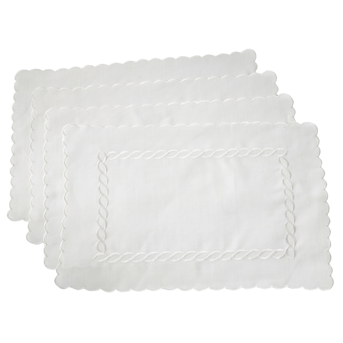 Picture of SARO 1064.W1420B Braided Embroidery Design Table Mats - Set of 4