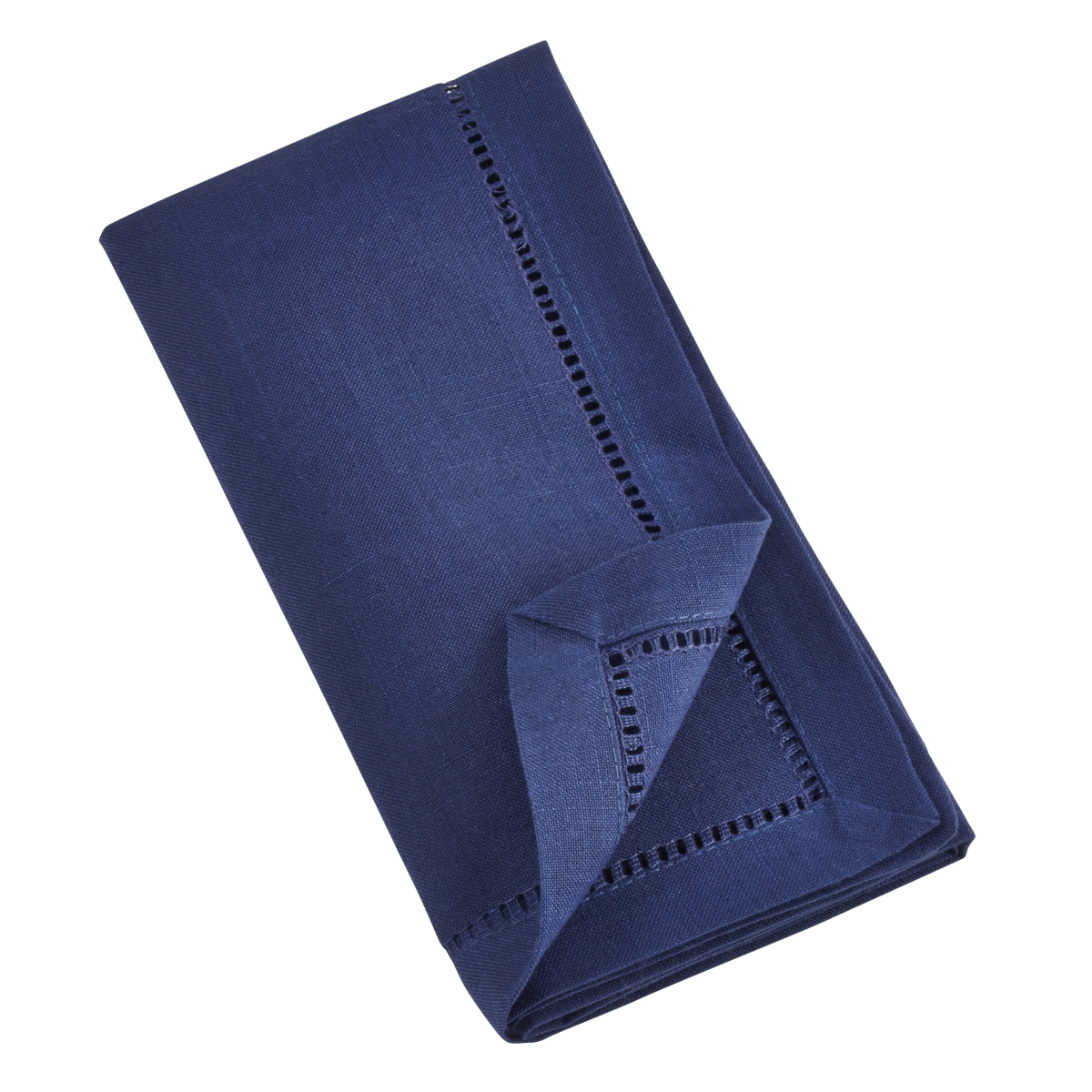 Picture of SARO 6306.NB20S 20 in. Dinner Napkin with Hemstitch Border Design  Navy Blue - Set of 12
