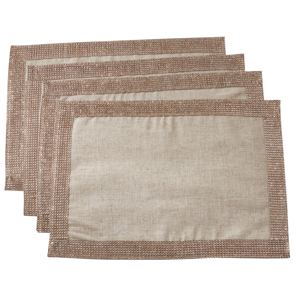 Picture of SARO 315.CH1420B Studded Design Table Mats  Natural - Set of 4
