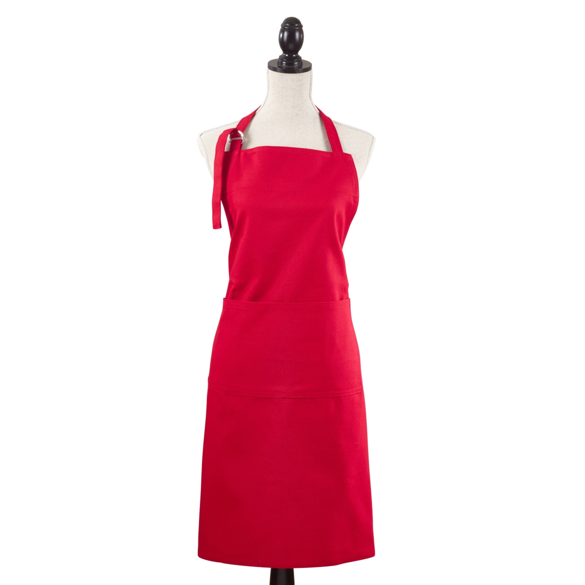 Picture of SARO 2443.R01 Classic Cuisine Denim Pocket Apron - Red