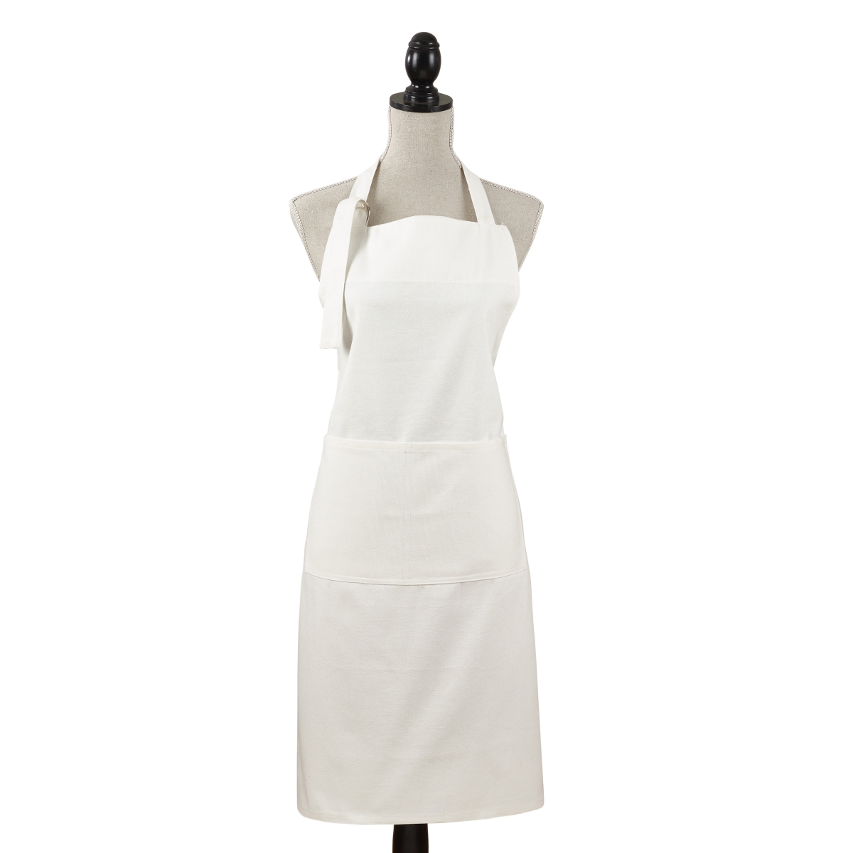 Picture of SARO 2443.W01 Classic Cuisine Denim Pocket Apron - White