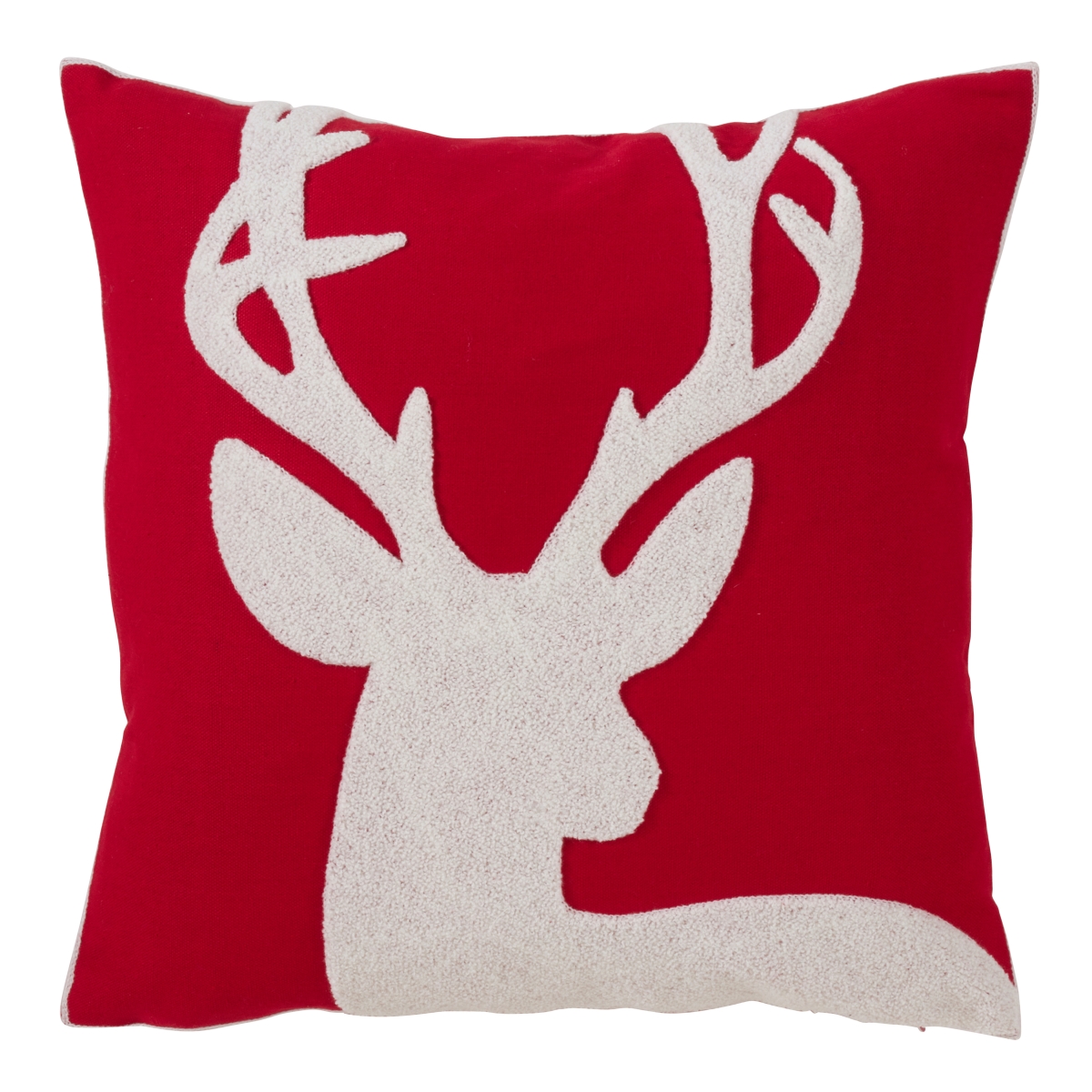 Reindeer Silhouette Down Filled Pillow - 18" | Red | Square | 1 Pc.