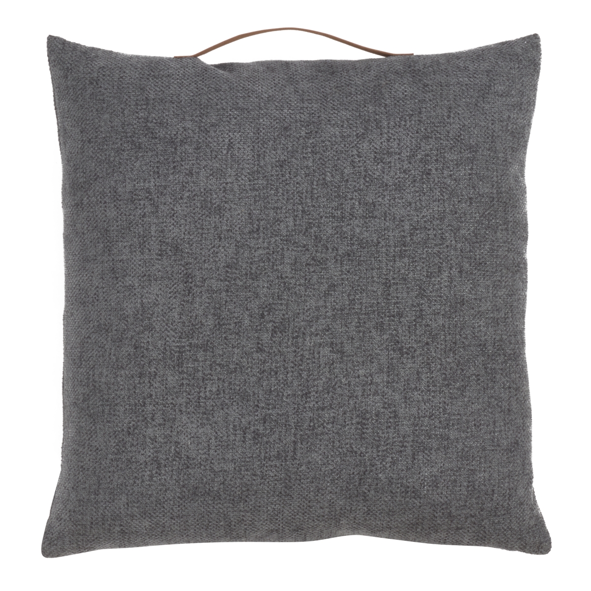 SARO  Handle Design Chenille Throw Pillow  Slate