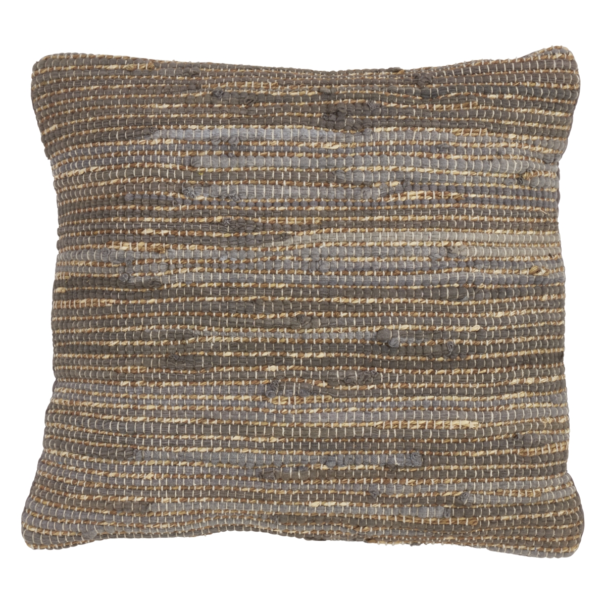 SARO  Chindi Design Down Filled Throw Pillow  Blue & Grey