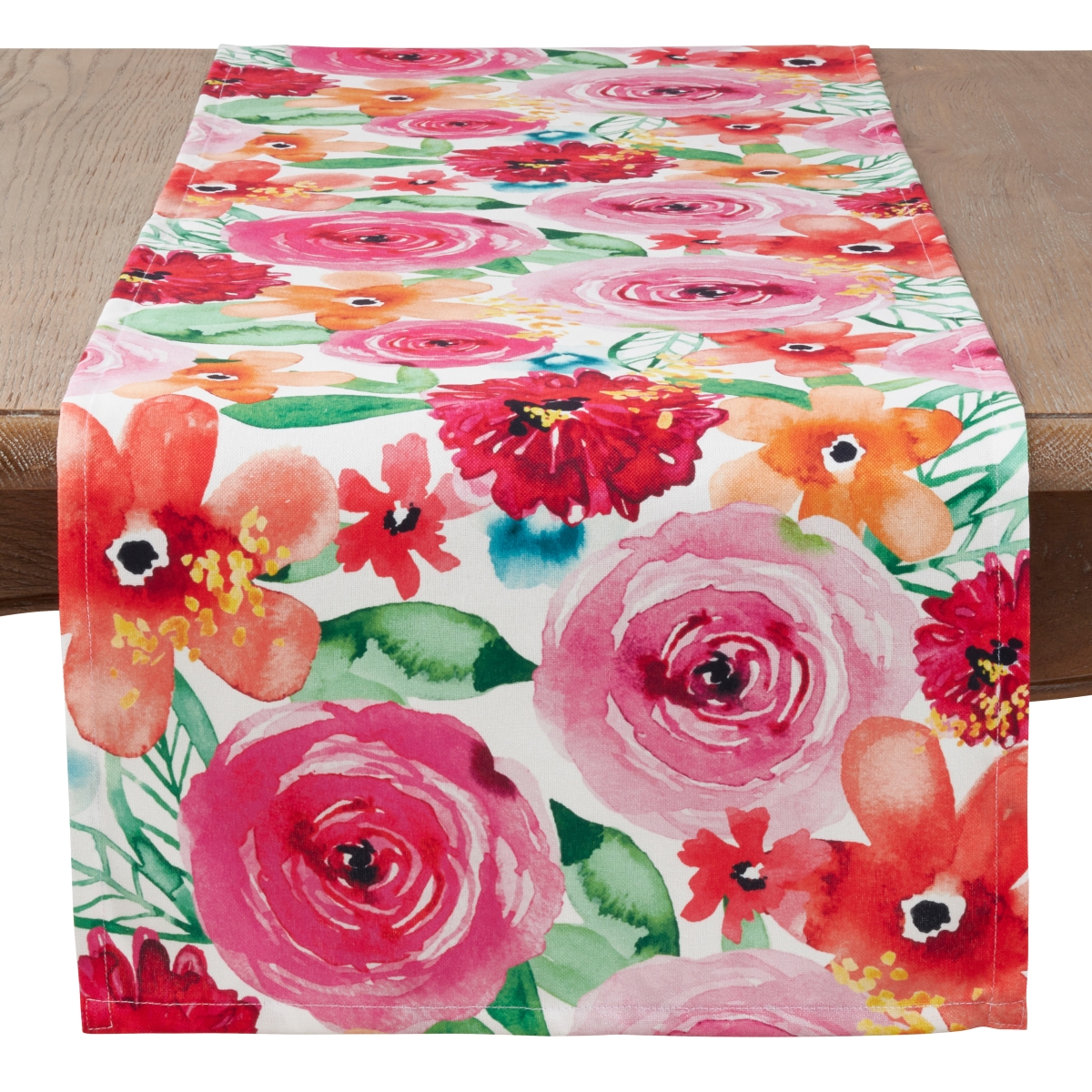 SARO  Santa Monica Floral Design Runner Tablecloth  Multi Color