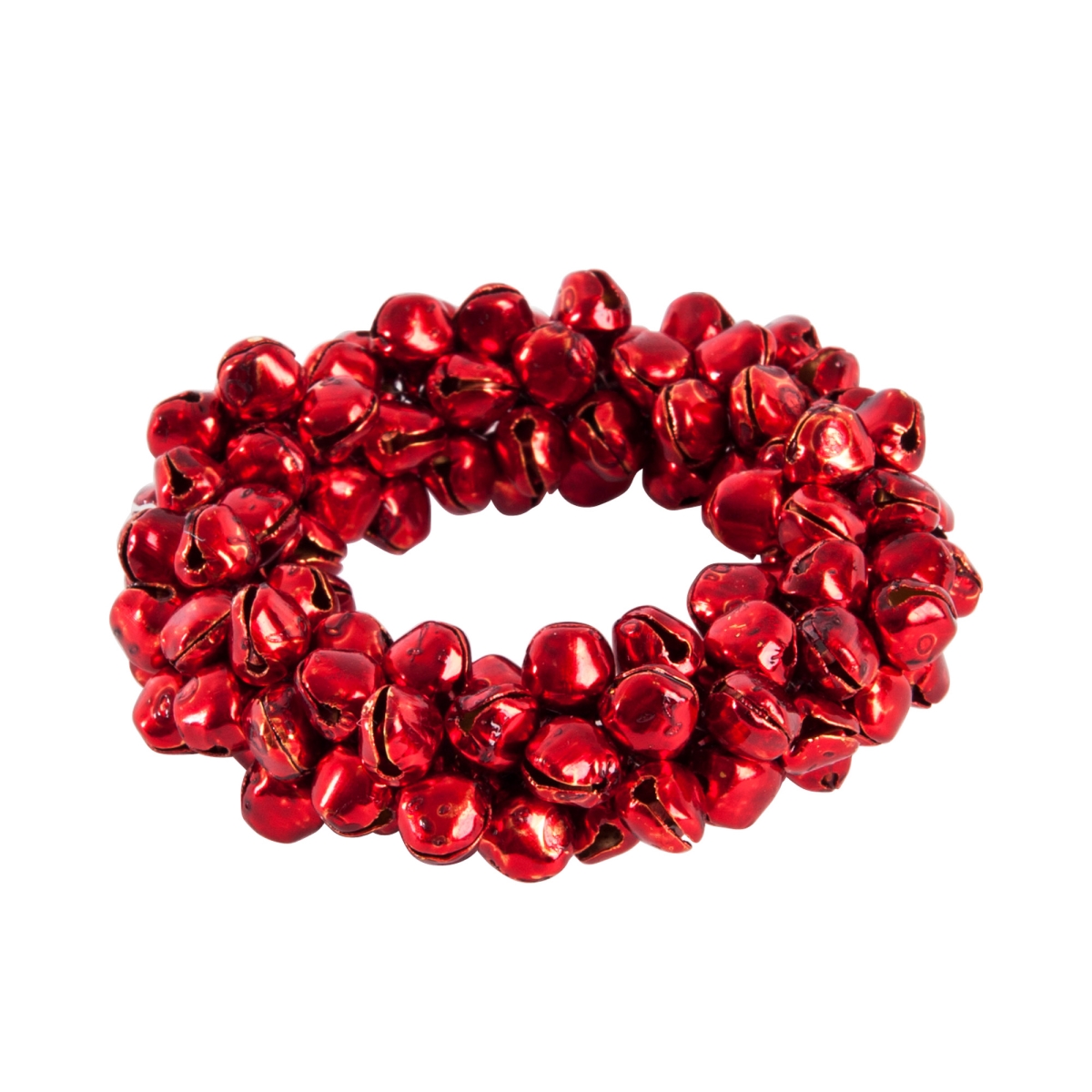 Picture of SARO NR939.R Petite Jingle Bell Napkin Ring  Red - Set of 4