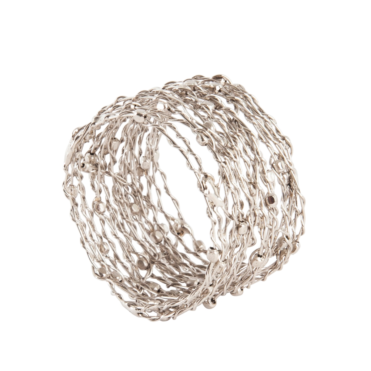 Picture of SARO NR030.S Metal Design Napkin Ring  Silver - Set of 4