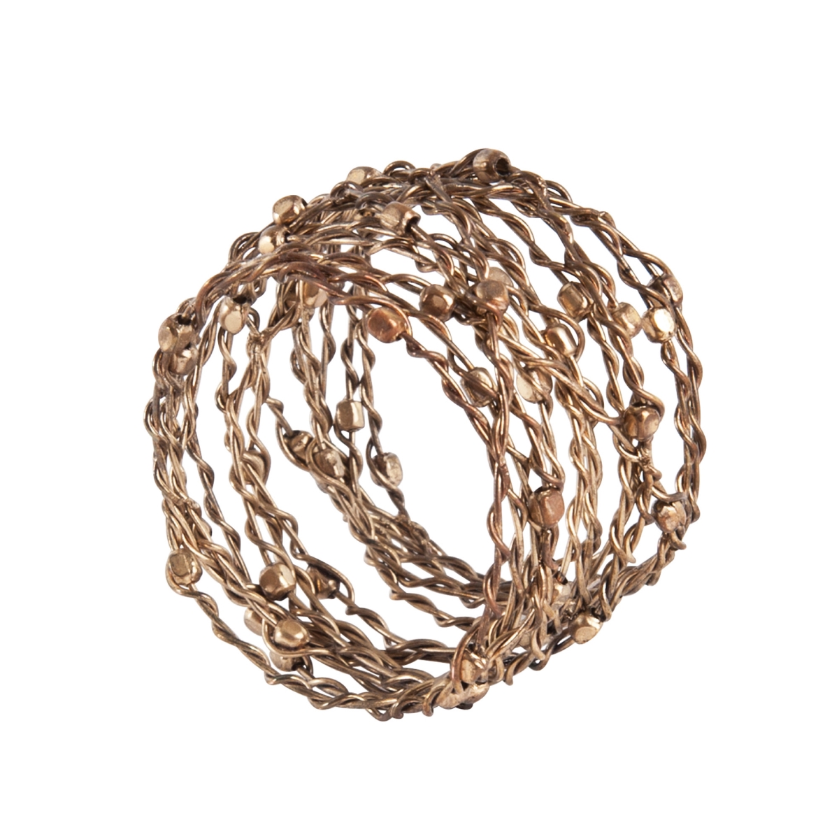 SARO  Metal Design Napkin Ring  Gold - Set of 4