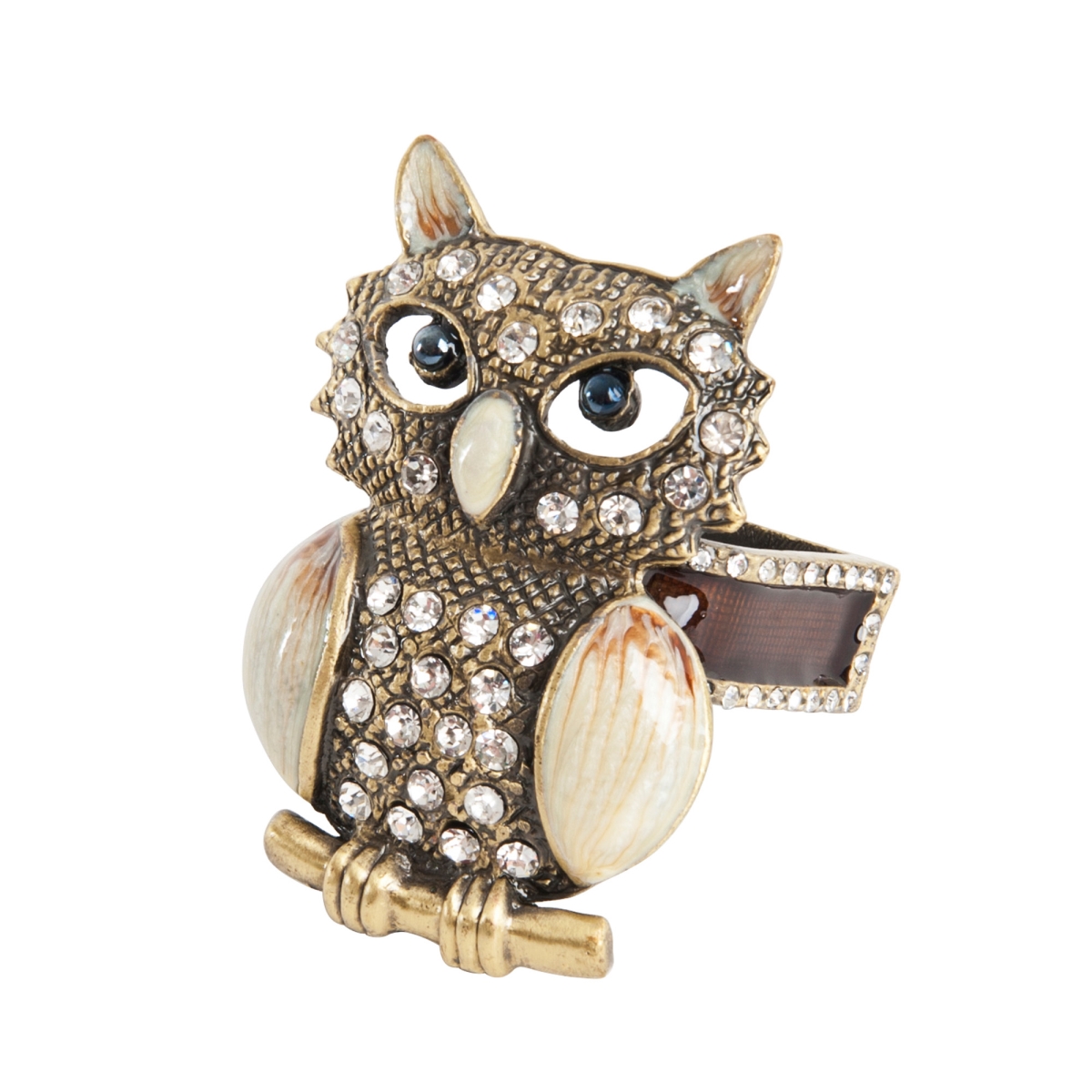Picture of SARO NR956.BZ Owl Napkin Ring  Bronze - Set of 4