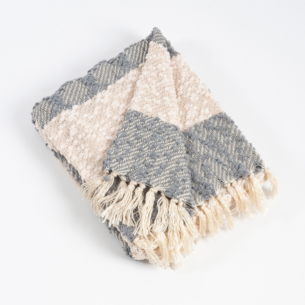 Nubby Design Striped Throw Blanket, Gold