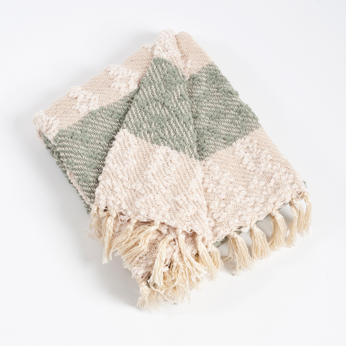 Nubby Design Striped Throw Blanket, Silver