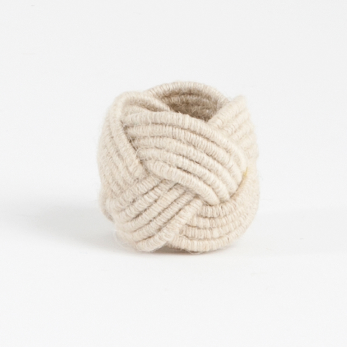 Picture of SARO NR241.I Braided Jute Napkin Ring  Ivory - Set of 4