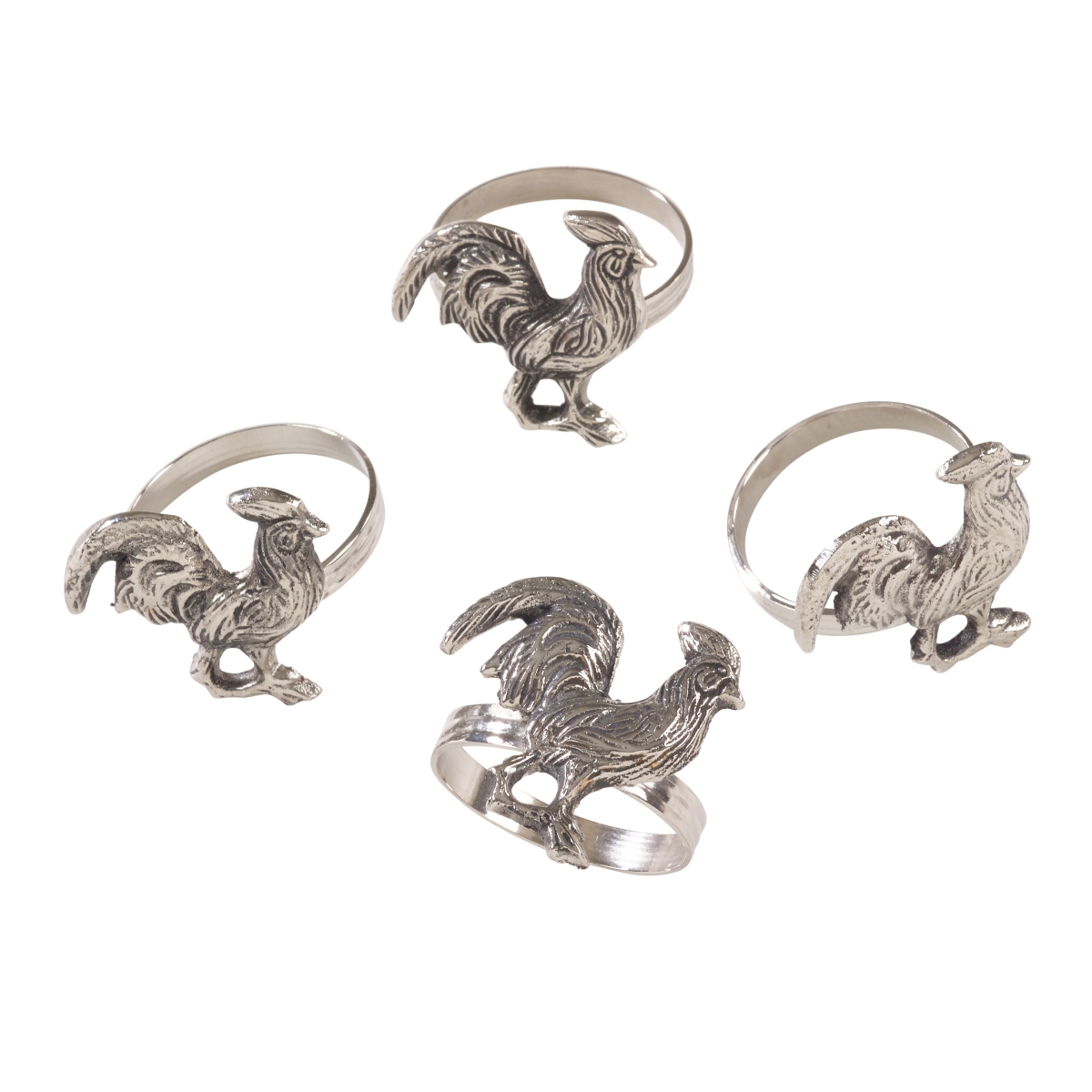 Picture of SARO NR252.S Beaded Napkin Ring  Silver - Set of 4