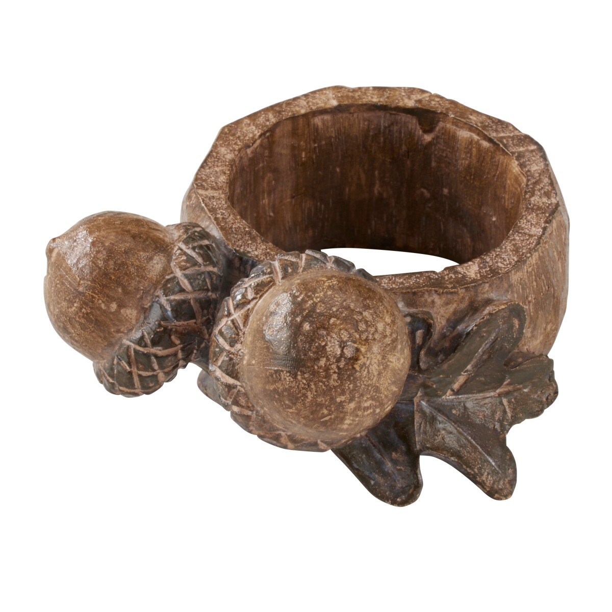 Picture of SARO NR131.N Rustic Napkin Ring with Acorn Design  Natural - Set of 4