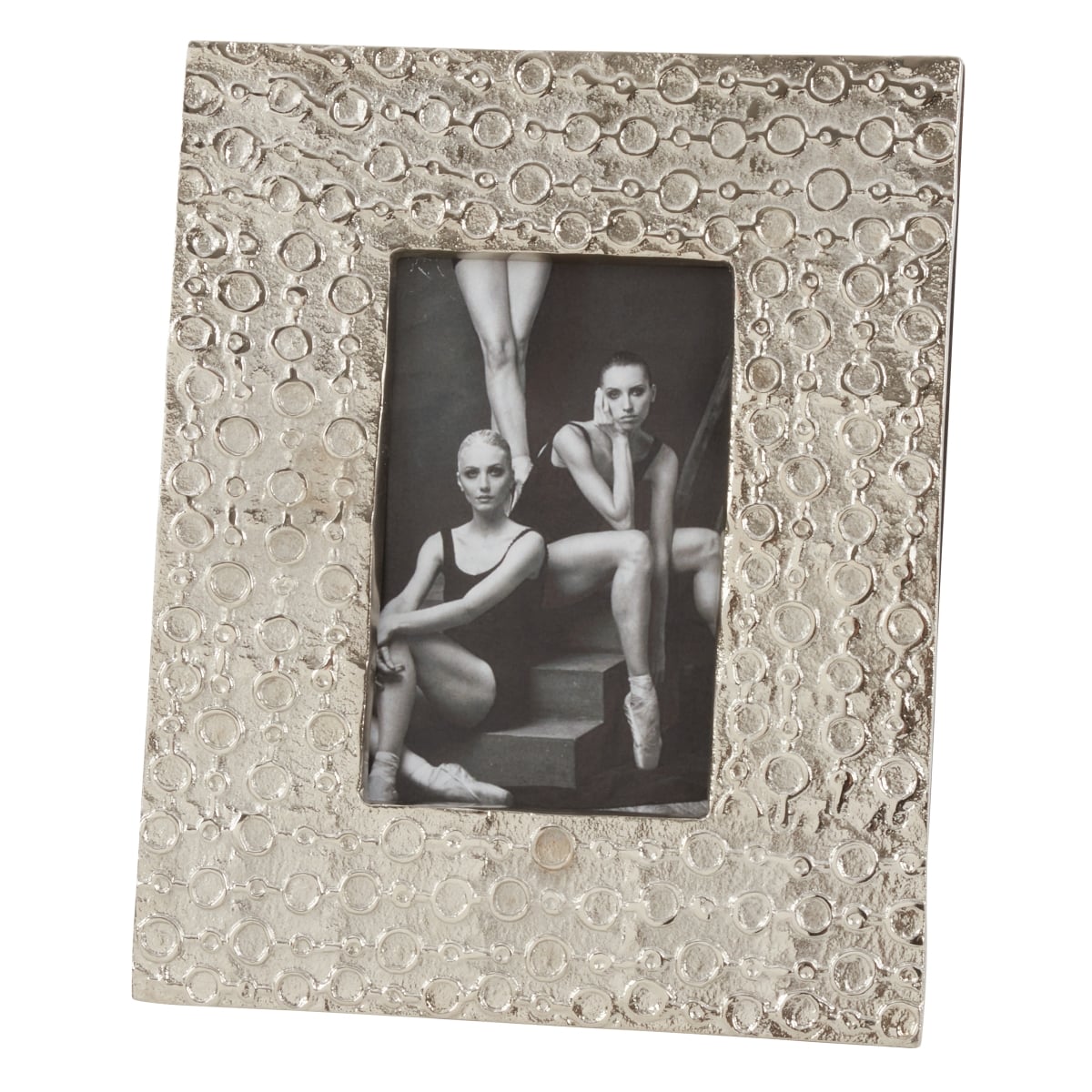 SARO  Silver Picture Frame with Circular Finish  Silver