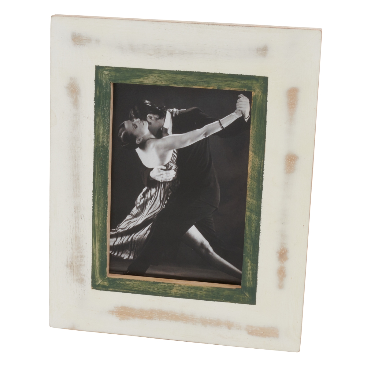 SARO  Wooden Tabletop Photo Frame with Distressed Marks  Multi-color
