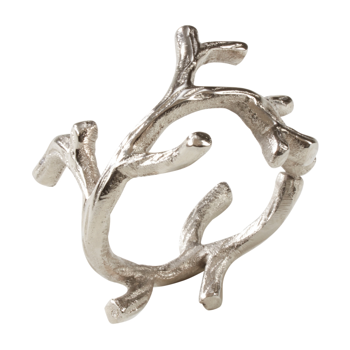 Picture of SARO NR150.S Coral Design Dinner Napkin Ring  Silver - Set of 4