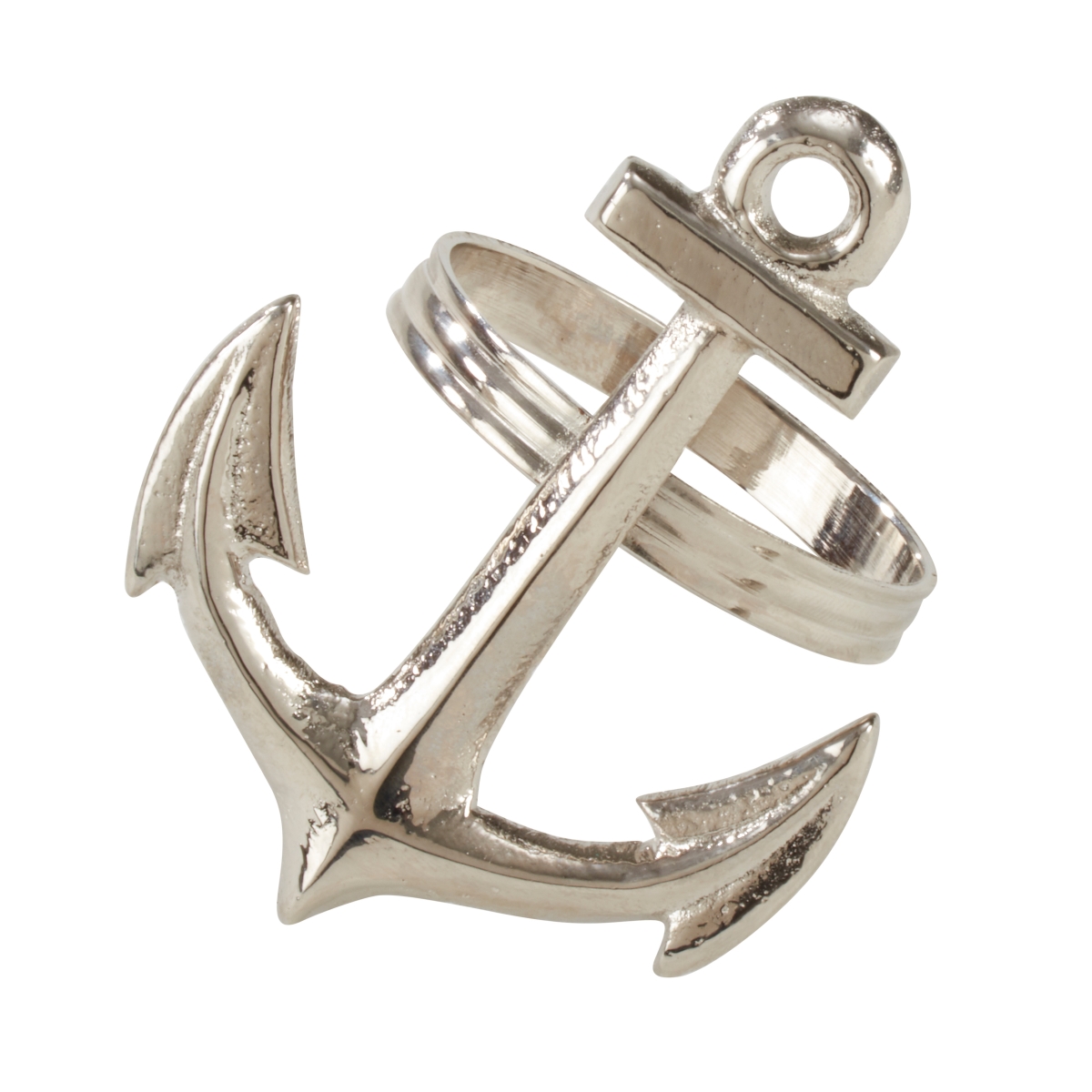 Picture of SARO NR973.S Anchor Design Napkin Ring  Silver - Set of 4