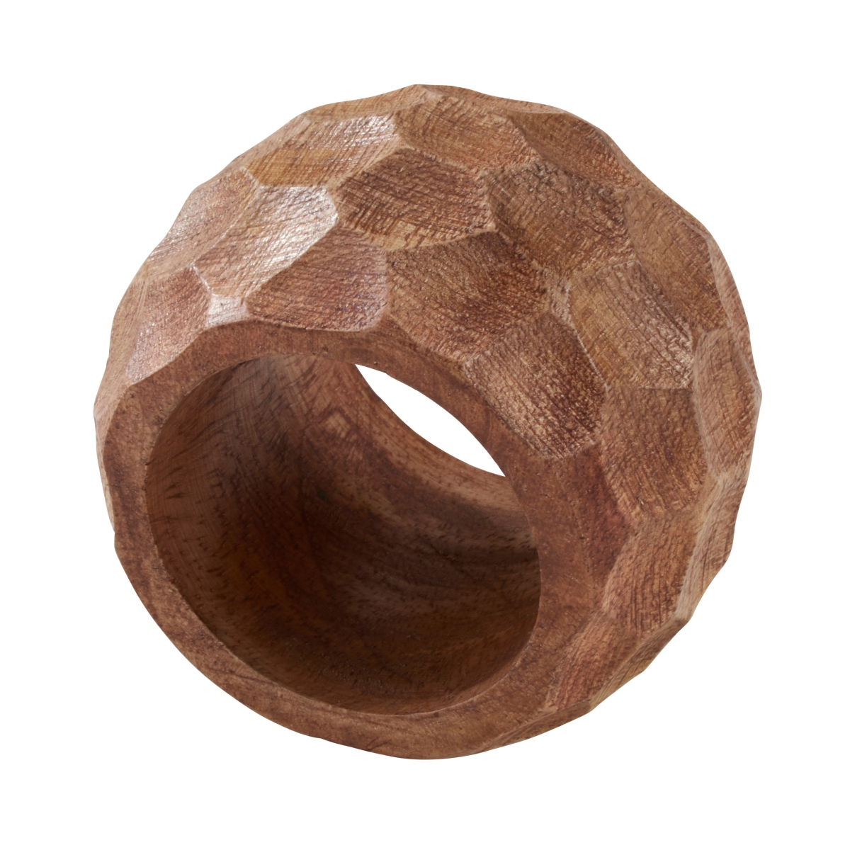 Picture of SARO NR180.N Mango Wood Napkin Ring with Chunky Design  Natural - Set of 4